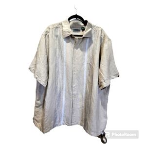 Cubavera 2XL 100% Cotton Men's Beige Dress Shirt